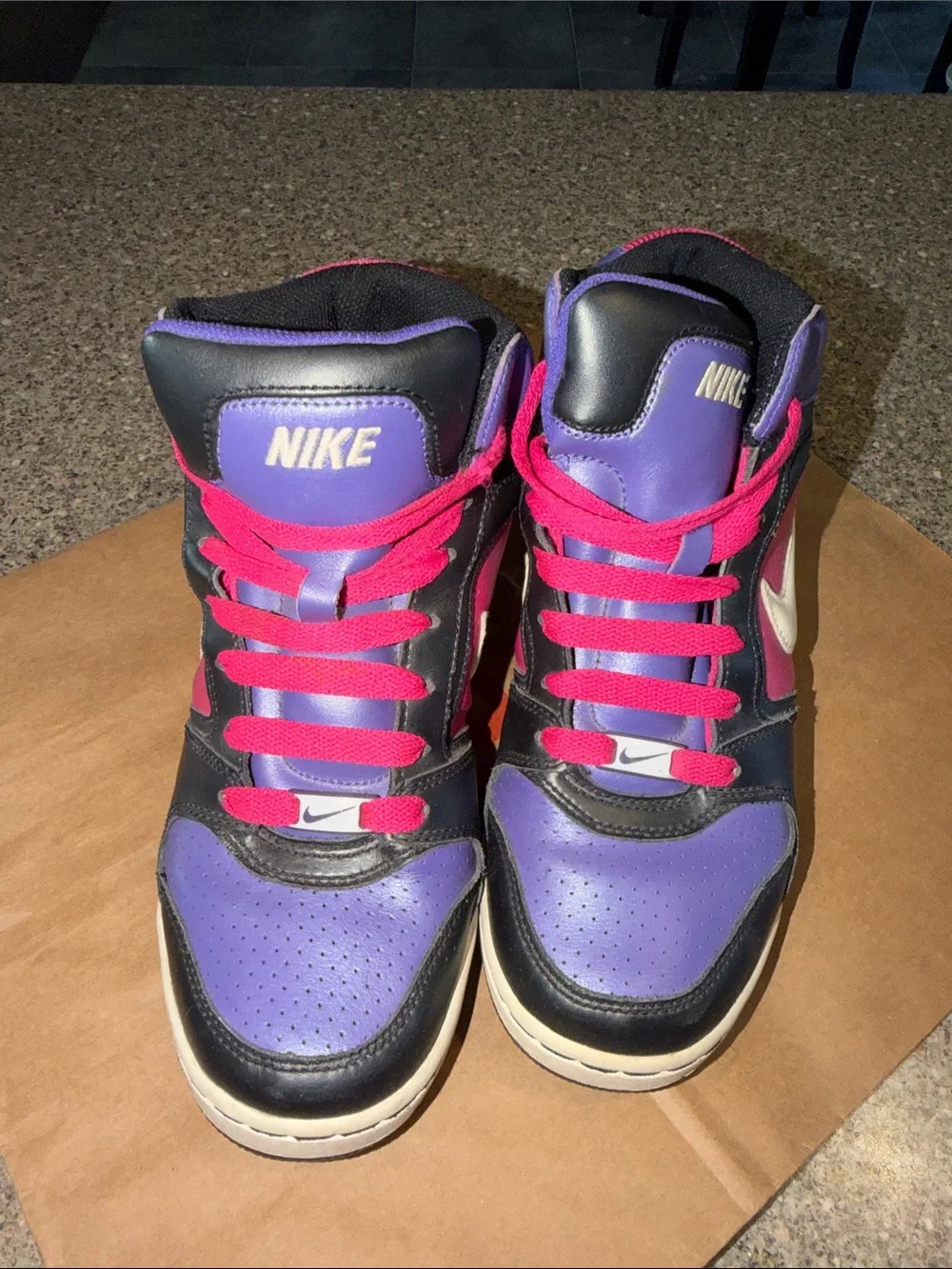 Nike High-Top Sneakers in Purple, Pink & Black